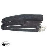 174365 - Flat Braided Split Reins 7` 6 Black Weighted Campdraft Reins