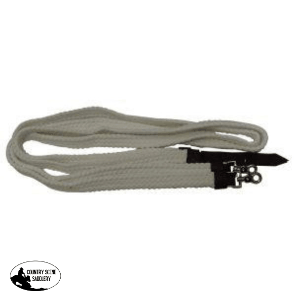 174365 - Flat Braided Split Reins 7` 6 White Weighted Campdraft Reins