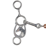 New! Showman Horseshoe Haven Stainless Steel JR Cowhorse Bit with Dog Bone and Copper Roller - Country Scene Saddlery and Pet Supplies