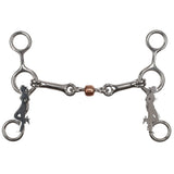 New! Showman Cowgirl Legacy Stainless Steel JR Cowhorse Bit with Dog Bone and Copper Roller - Country Scene Saddlery and Pet Supplies