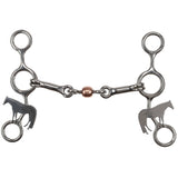 New!Showman Majestic Horse Stainless Steel JR Cowhorse Bit with Dog Bone and Copper Roller - Country Scene Saddlery and Pet Supplies