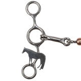 New!Showman Majestic Horse Stainless Steel JR Cowhorse Bit with Dog Bone and Copper Roller - Country Scene Saddlery and Pet Supplies