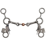 New! Showman Fast Turns Stainless Steel JR Cowhorse Bit with Dog Bone and Copper Roller - Country Scene Saddlery and Pet Supplies