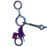 New! Showman Fast Turns Titanium Coated Stainless Steel JR Cowhorse Bit with Dog Bone and Copper Roller - Country Scene Saddlery and Pet Supplies