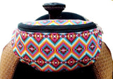 Showman ® Bright Aztec Horse Print Insulated Nylon Saddle Pouch. - Country Scene Saddlery and Pet Supplies