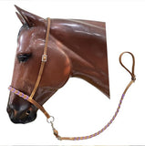 Showman ® Argentina Leather Braided nose tiedown. - Country Scene Saddlery and Pet Supplies