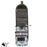 177757 Showman® Teal Aztec Design Codura Cell Phone Saddle Pouches Sacks Horn Bags