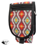 177764 Showman® Red and Brown Aztec design codura cell phone - Country Scene Saddlery and Pet Supplies