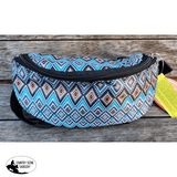 177912 Showman ® Blue Aztec Print Insulated Nylon Saddle Pouch - Country Scene Saddlery and Pet Supplies