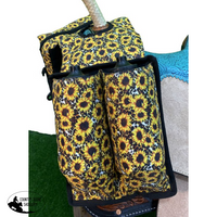177999 Showman ® Sunflower And Cheetah Print Insulated Water Bottle Horn Bag Saddle Pouches Sacks