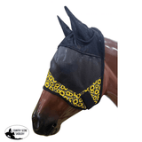 178049 Showman ® Sunflower & Cheetah Print accent fly mask with ears - Country Scene Saddlery and Pet Supplies
