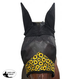 178049 Showman ® Sunflower & Cheetah Print Accent Fly Mask With Ears Fly Veil