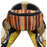 178168 Showman ® Southwest Print Insulated Nylon Saddle Pouch Pouches Sacks Horn Bags