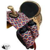 178567 Showman ® Aztec Print Nylon Horn Bag - Blue/Pink/Org/White - Country Scene Saddlery and Pet Supplies