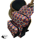 178567 Showman ® Aztec Print Nylon Horn Bag - Blue/Pink/Org/White Saddle Pouches Sacks Bags