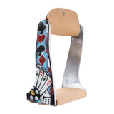 New! Showman Electric Aces Twisted Angled Aluminum Stirrups - Country Scene Saddlery and Pet Supplies