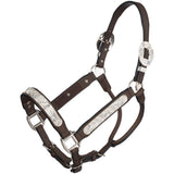 New! Silver Royal Scroll Show Halter with Stones