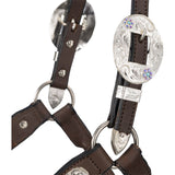 New! Silver Royal Scroll Show Halter with Stones