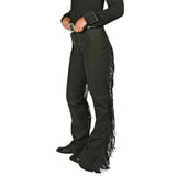 New! Schneiders Washable Suede Horse Show Western Chaps with Fringe