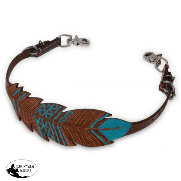 19206 Showman ® Cut-Out Hand Painted Feather Wither Strap. Wither Straps