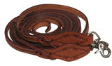 Showman ® 5/8" x 8ft Argentina cow leather barbed wire tooled split reins - Country Scene Saddlery and Pet Supplies