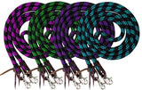 Showman ® 8ft braided nylon barrel reins with scissor snap end - Country Scene Saddlery and Pet Supplies