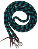 Showman ® 8ft braided nylon barrel reins with scissor snap end - Country Scene Saddlery and Pet Supplies