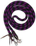 Showman ® 8ft braided nylon barrel reins with scissor snap end - Country Scene Saddlery and Pet Supplies