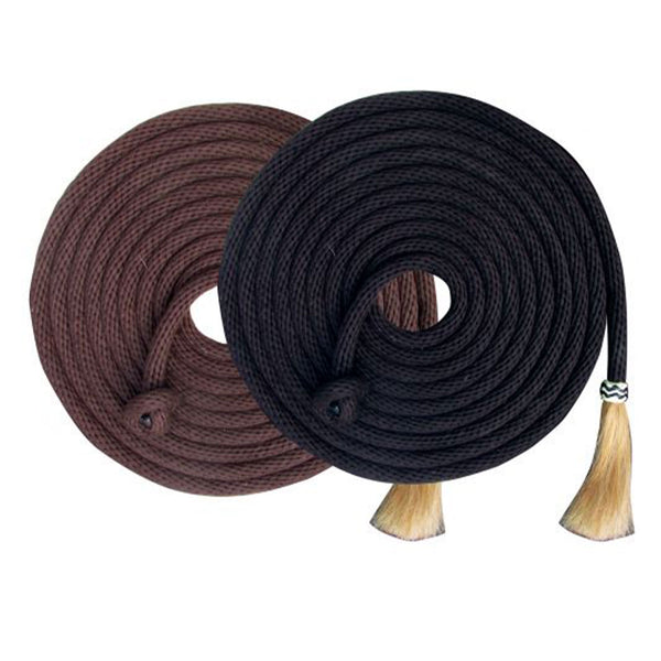 New! Showman 23' Nylon Mecate Reins with Horse Hair Tassel