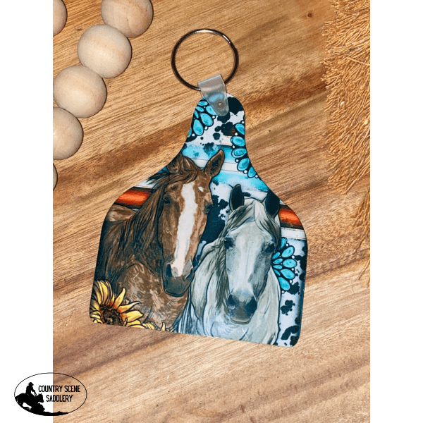 2 Horses Tag Keyrings Gift Items