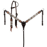 New! Showman Aztec Sunstone One Ear Headstall and Breastcollar Set - Country Scene Saddlery and Pet Supplies