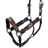 New! Showman Fast Lane Leather Halter - Full