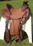 New! Showman Signature Series Roughout Wade Roper Saddle - 15, 16, 17 Inch - Country Scene Saddlery and Pet Supplies