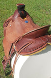 New! Showman Signature Series Roughout Wade Roper Saddle - 15, 16, 17 Inch - Country Scene Saddlery and Pet Supplies