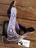 CSS Purple Engraved Stirrup Irons. - Country Scene Saddlery and Pet Supplies