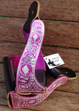 CSS Pink Engraved Stirrup Irons. - Country Scene Saddlery and Pet Supplies