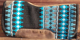 Showman® 34" x 36" Black and Turquoise memory felt bottom saddle pad. - Country Scene Saddlery and Pet Supplies
