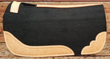Showman® Mini 20" x 20" x 12 mm Felt pad with basket tooled wear leathers. - Country Scene Saddlery and Pet Supplies