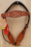 Showman ®Argentina Cow Leather Headstall with Floral Tooling. - Country Scene Saddlery and Pet Supplies