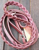 Showman ® 7 ft Argentina cow leather contest reins. 1" x 7 ft. - Country Scene Saddlery and Pet Supplies