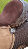 15", 16" Showman™ Argentina Cow Leather Barrel Style Saddle. - Country Scene Saddlery and Pet Supplies