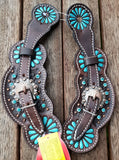 New! Showman ® Ladies Metallic painted turquoise spur straps. - Country Scene Saddlery and Pet Supplies