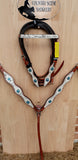 Showman ® double stitched leather headstall and breast collar set. - Country Scene Saddlery and Pet Supplies