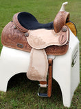 14", 15", 16" Double T Barrel style saddle with rainbow crystal rhinestones. - Country Scene Saddlery and Pet Supplies