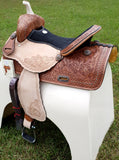 14", 15", 16" Double T Barrel style saddle with rainbow crystal rhinestones. - Country Scene Saddlery and Pet Supplies