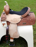 14", 15", 16" Double T Barrel style saddle with rainbow crystal rhinestones. - Country Scene Saddlery and Pet Supplies