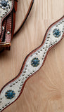 Showman ® double stitched leather headstall and breast collar set. - Country Scene Saddlery and Pet Supplies