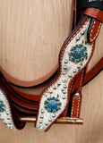 Showman ® double stitched leather headstall and breast collar set. - Country Scene Saddlery and Pet Supplies