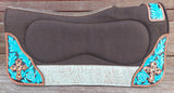 New! Klassy Cowgirl 28x30 Barrel Style 1” Brown felt pad with teal - Country Scene Saddlery and Pet Supplies