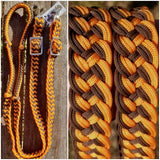 CSS Youth Sports Reins- Orange/ Chocolate - Country Scene Saddlery and Pet Supplies